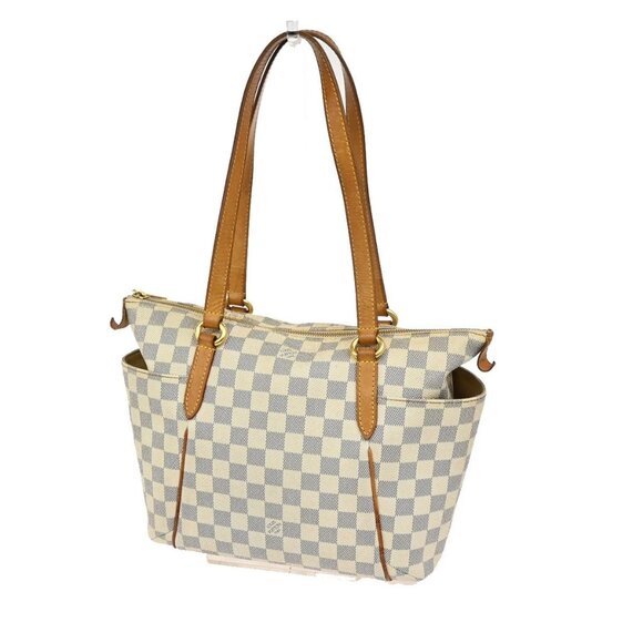 LOUIS VUITTON Totally PM Shoulder Bag Damier Azur Leather White N51261 88EF484 - Picture 1 of 16